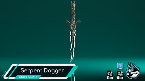 Serpent Dagger Low-poly 3D model