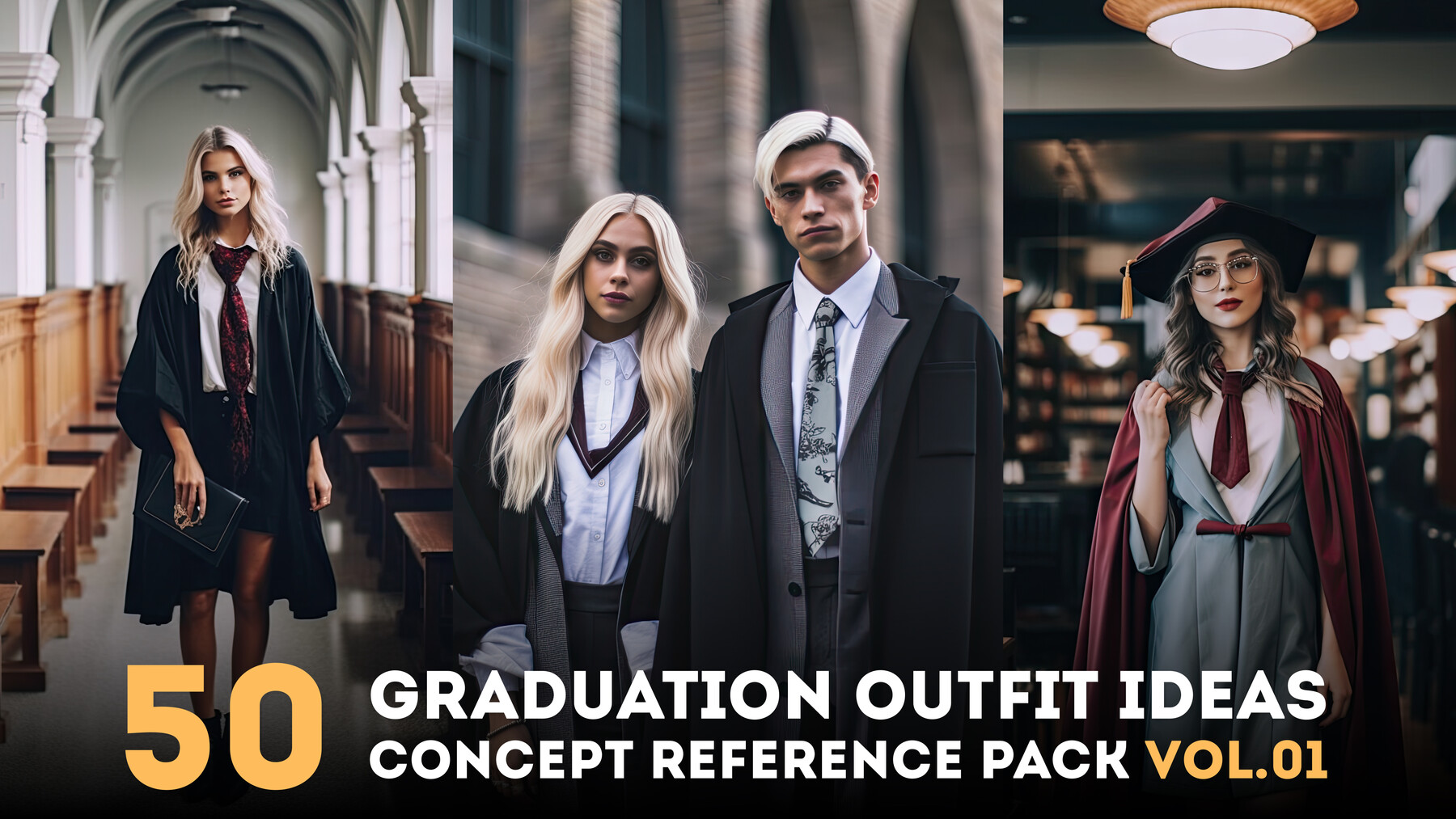 ArtStation - 50 arts - Graduation outfit ideas - Concept Reference Pack  Vol.01 - More Than 6K Resolution | Artworks