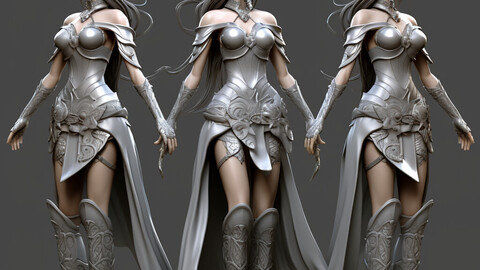 +240 Warrior Princess with armor for your reference (3D- IA)