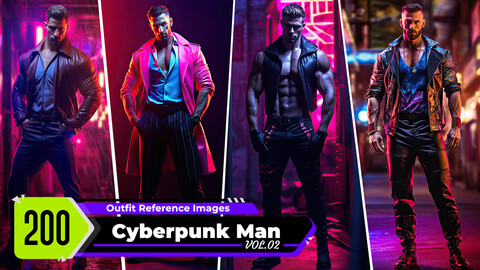 Cyberpunk Man VOL.02 | 4K Reference Images