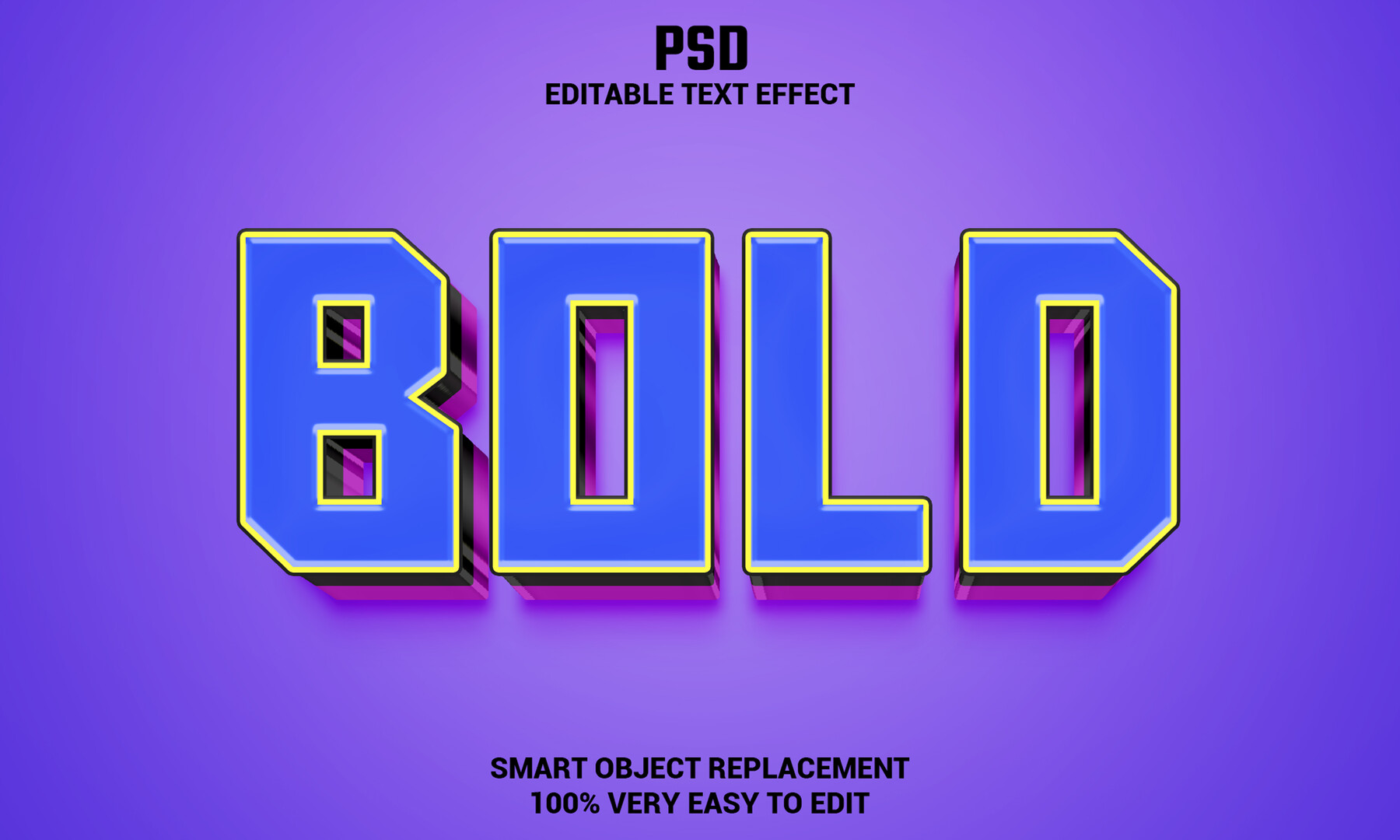 ArtStation - 3D Bold. PSD fully editable text effect. Layer style PSD ...