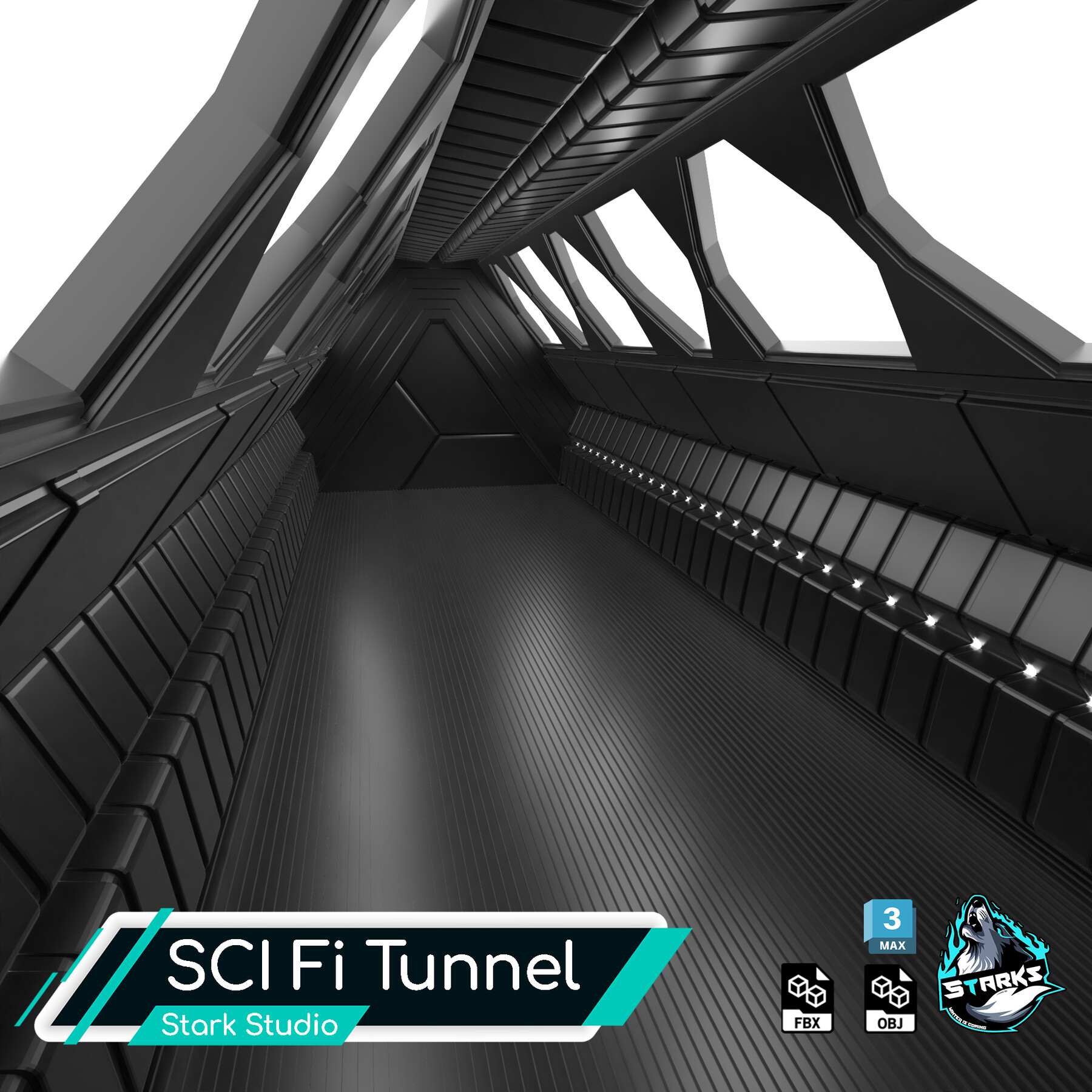 ArtStation - Sci fi Tunnel Low-poly | Game Assets