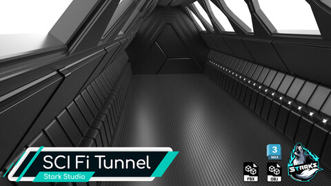 Sci fi Tunnel Low-poly