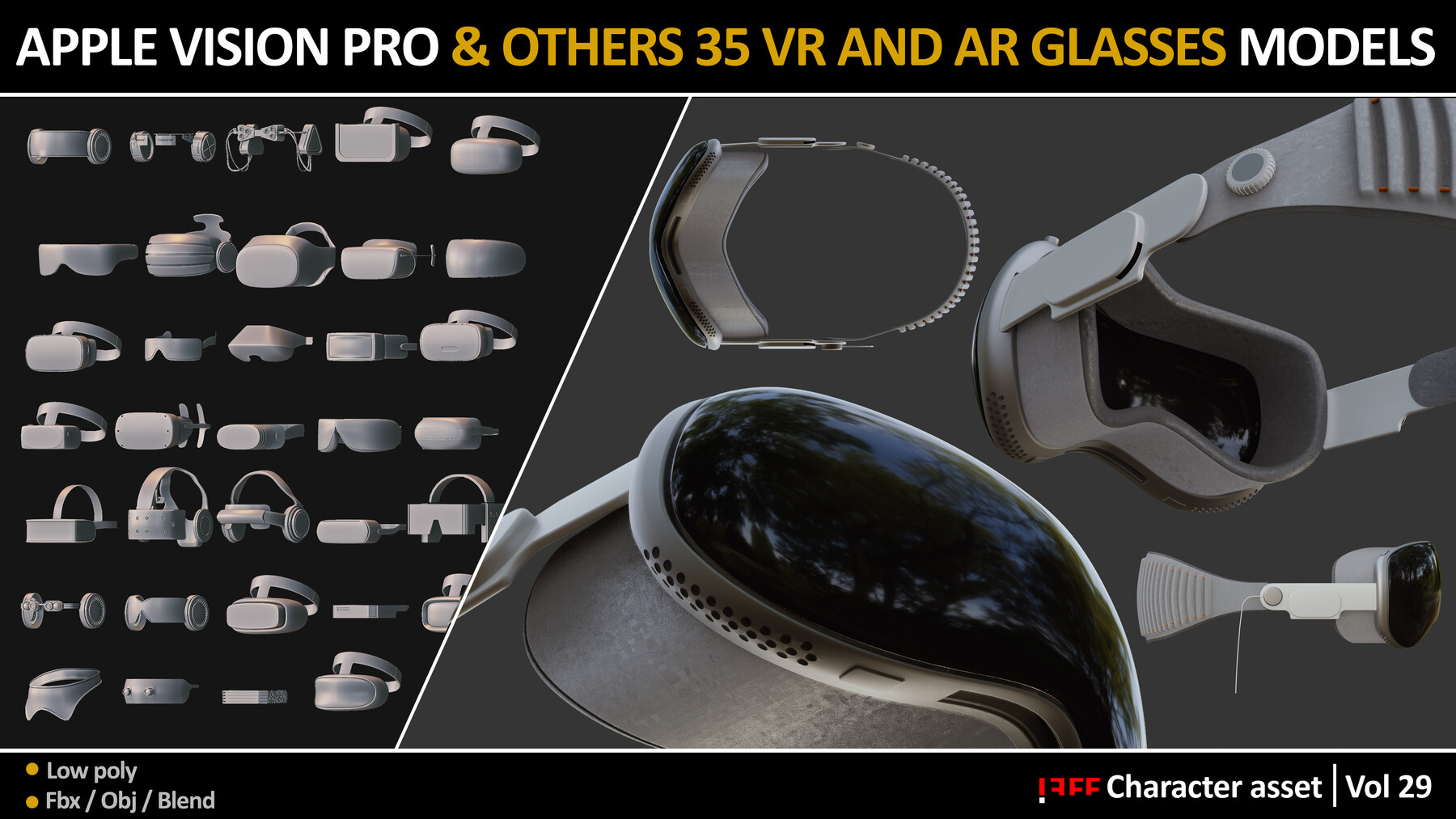 ArtStation - APPLE VISION PRO & OTHERS 35 VR AND AR GLASSES MODELS ...