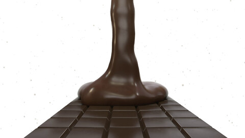 Liquid Chocolate Animated On Chocolate Bar