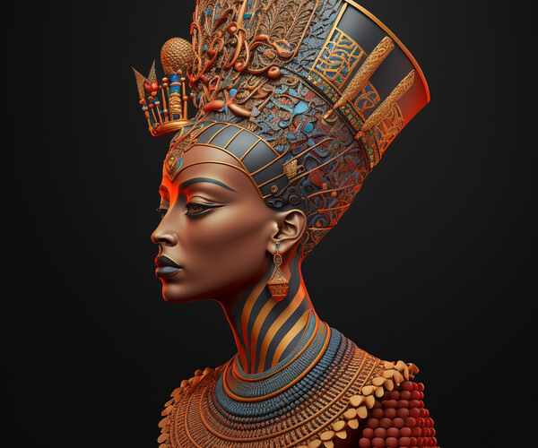 ArtStation - Eternal Elegance: Queen Nefertari Meritmut | Artworks