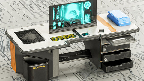 Sci-fi Stylized Office Table