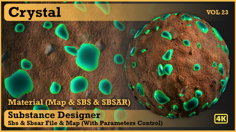 Crystal material - VOL 23 - Maps & SBS & Sbsar