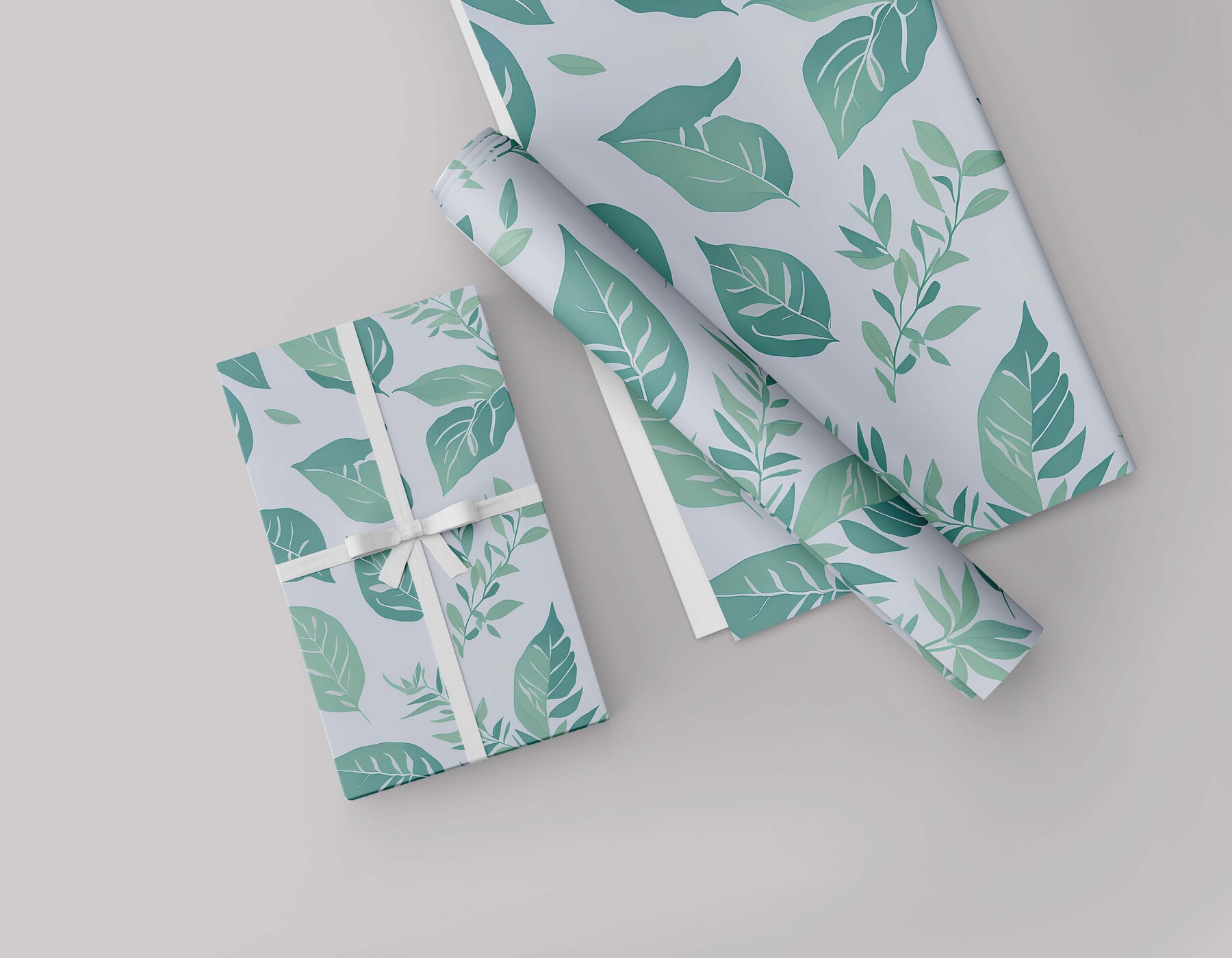 Mint Floral Wrapping Paper  Floral wrapping paper, Pattern