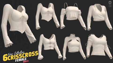 6 models of FEMALE'S CRISSCROSS vol3 / marvelous & clo3d / OBJ / FBX