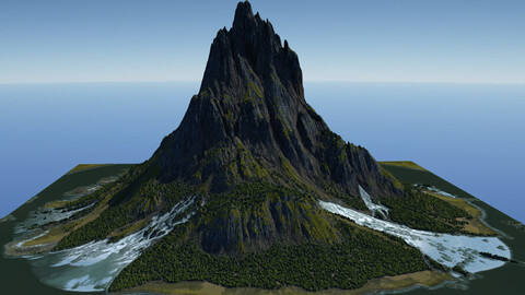 3d model of mountains with vegetation | LOD 4 | vol. 2 | 4K |