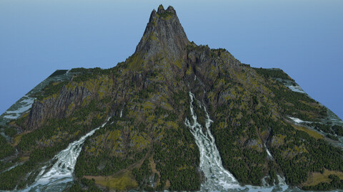3d model of mountains with vegetation | LOD 4 | vol. 4 | 4K |