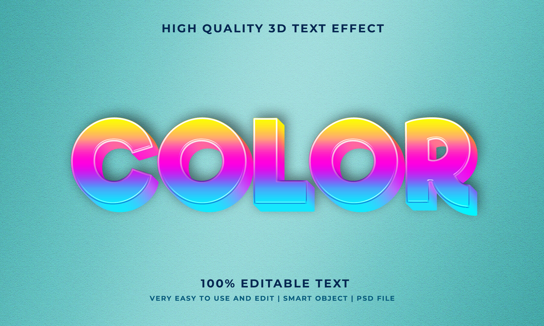 ArtStation - 3D Color. PSD fully editable text effect. Layer style PSD ...