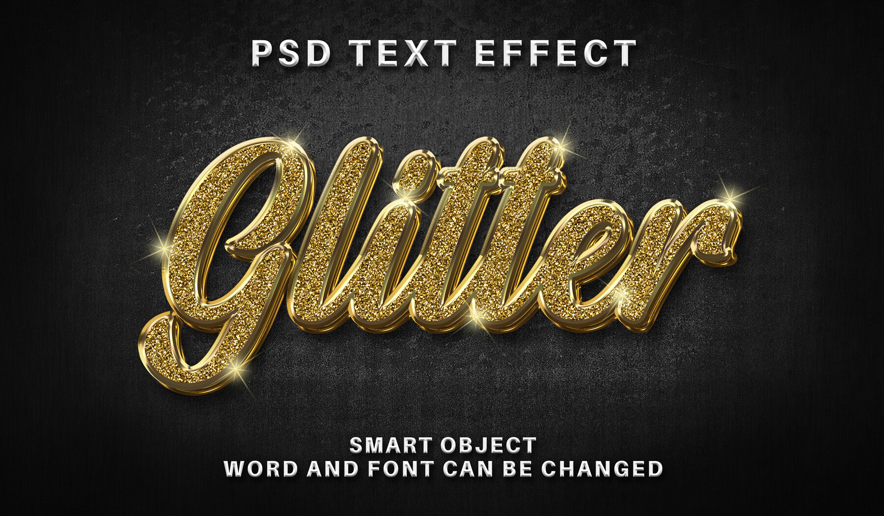 ArtStation - 3D Glitter. PSD fully editable text effect. Layer style ...