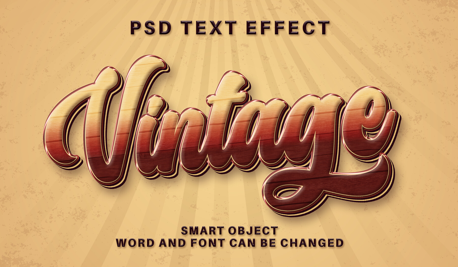 ArtStation - 3D Vitange. PSD fully editable text effect. Layer style ...