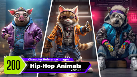 Hip-Hop Animals VOL.02 | 4K Reference Images