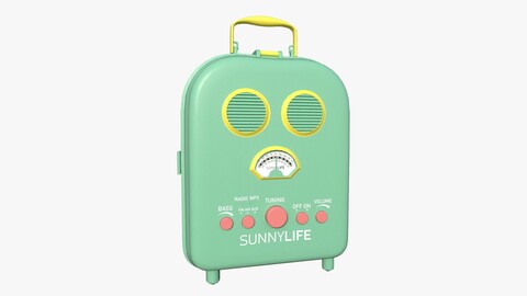 Cartoon Style Stylized Radio Sunnylife Radio Green Edition