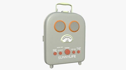 Cartoon Style Stylized Radio Sunnylife Radio Gray Edition