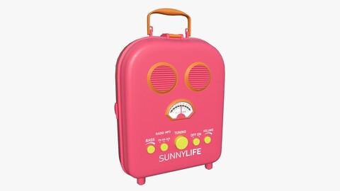 Cartoon Style Stylized Radio Sunnylife Radio Pink Edition