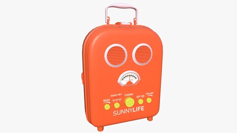 Cartoon Style Stylized Radio Sunnylife Radio Orange Edition