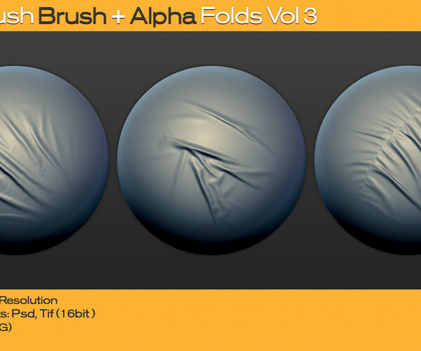 ArtStation - 60 ZBrush Brush + Alpha Folds Vol 03 / ZBP + PSD + TIF ...