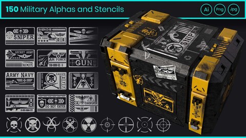 150 Military Alphas and Stencils