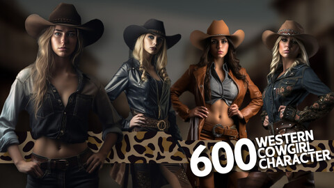 600 Western Cowgirls Concept _ VOL 1 _ Character Reference