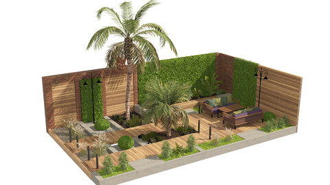 Garden yard 3D model