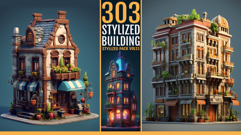 303 Stylized Building References