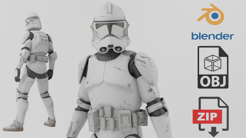 Clone Trooper Star Wars Textured Rigged