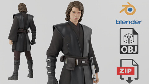 Anakin Skywalker Star Wars Textures Rigged