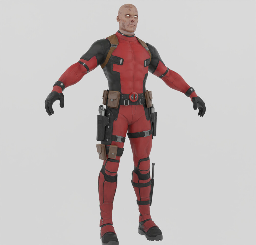 ArtStation - Deadpool Maskless Textured Rigged | Resources