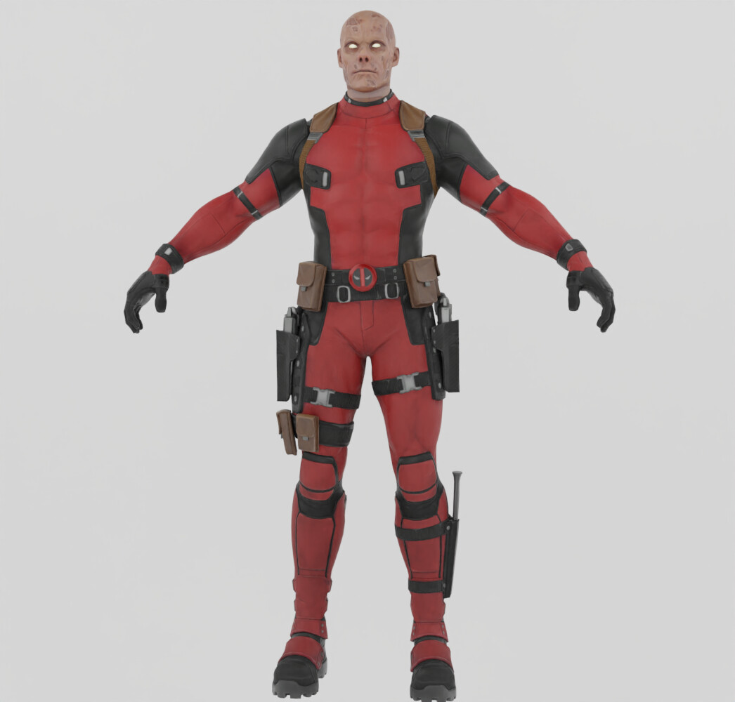 ArtStation - Deadpool Maskless Textured Rigged | Resources