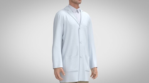 Lab Coat 1, Marvelous Designer, Clo + obj, fbx