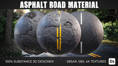 Asphalt Road - Substance Designer Material