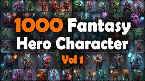 1000 Fantasy Hero Character (Full Body) Reference Pack | MEGA Bundle | 4K | v.1