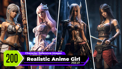 Realistic Anime Girl VOL.01 | 4K Reference Images