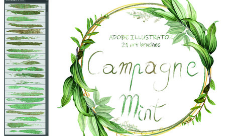 Champagne & Mint Illustrator Brushes