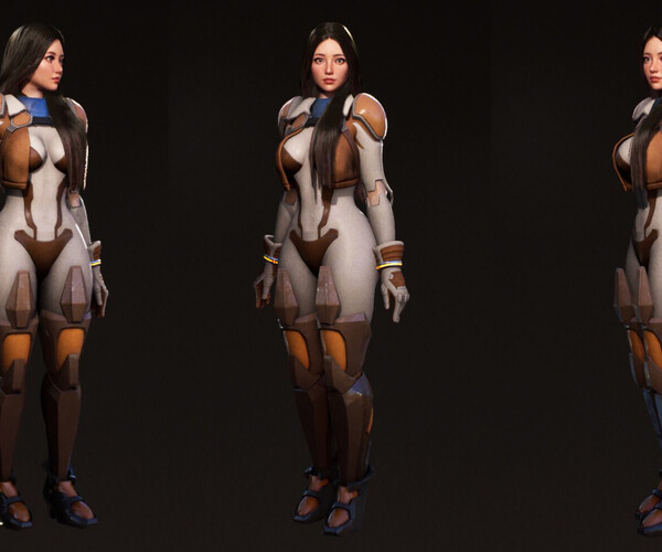 Cyber Girl Sci-Fi Modular Character in Characters - UE Marketplace