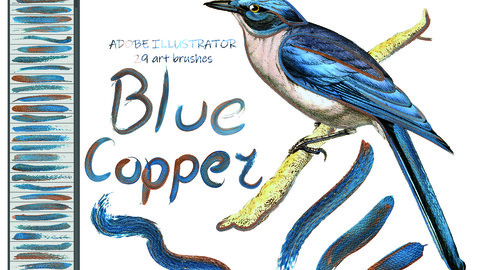 Blue & Copper Illustrator Brushes