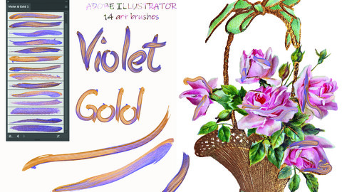 Violet & Gold Illustratro Brushes