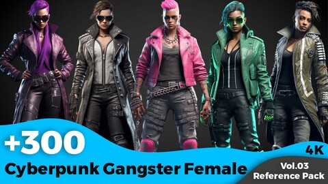 +300 Cyberpunk Gangster Female Concept (4K)