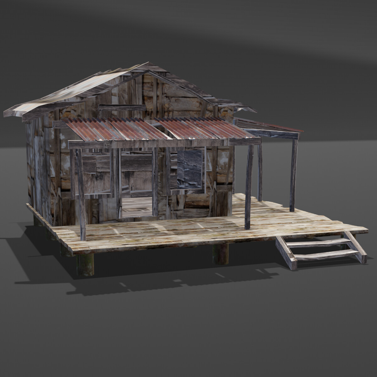 ArtStation - Rusted hut 3D model | Game Assets