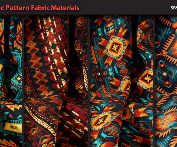ArtStation - 50 Tileable Aztec Pattern Fabric Materials-VOL16. SBSAR ...
