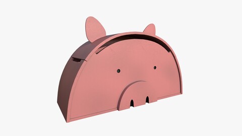 Pig Toy Box for Playing Equipments Child Room Plastic Edition