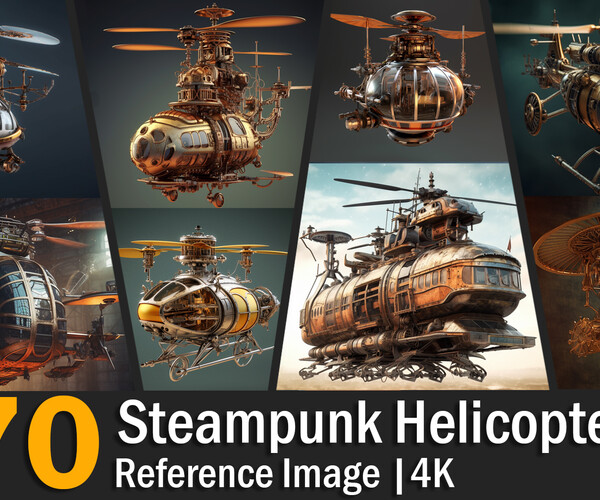 ArtStation - Steampunk Helicopter | Reference Images | 4K | Artworks