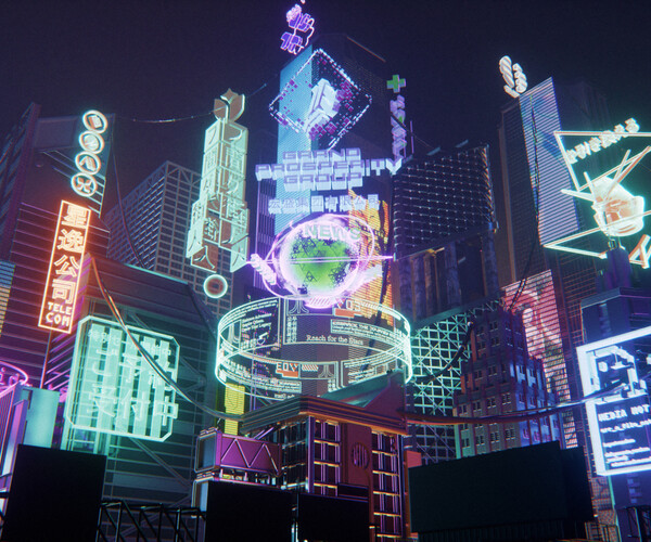 ArtStation - Cyberpunk Hologram Pack [Cinema 4D/Xpresso] | Resources