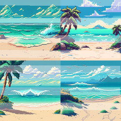 ArtStation - Pixel Art Beach Backgrounds | Game Assets