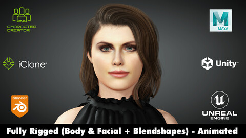 Alexandra Daddario Rigged Animated + 2500 Free Animation Tutorial