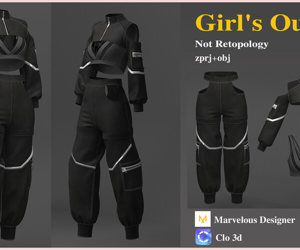 ArtStation - girl's outfit | Game Assets